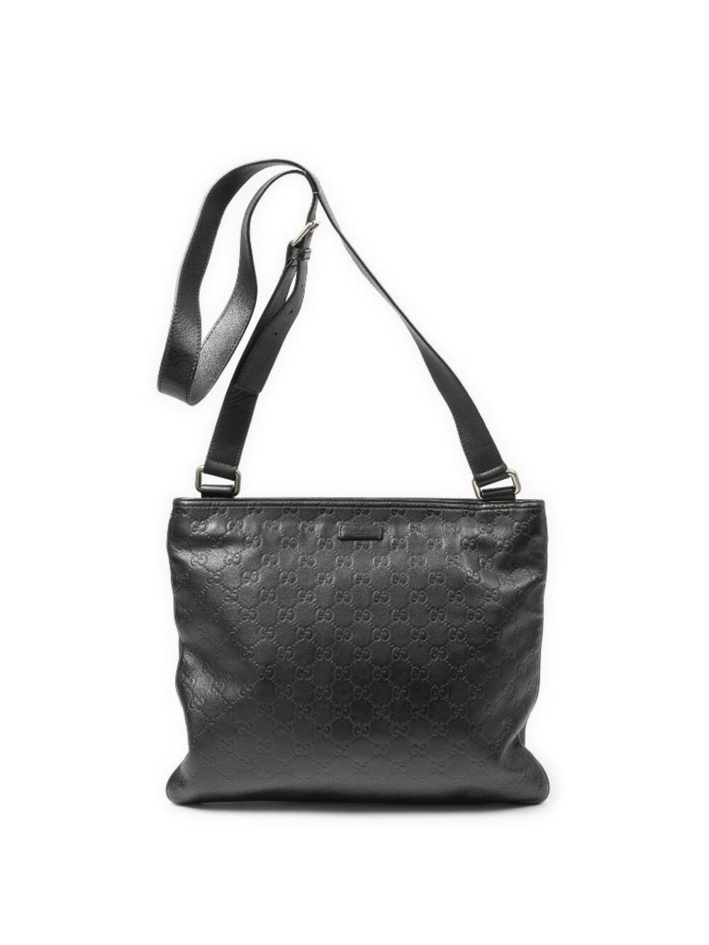 Gucci Large Square Zip Messenger Black Guccissima